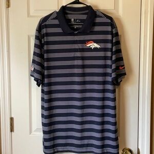 Nike NFL Men’s Denver Broncos Navy Short Sleeves 3 Button Polo Shirt Size XL